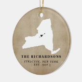 New York State Home Housewarming Personalized Keramisch Ornament (Links)