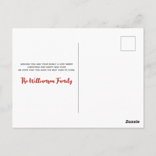 New York State Merry Christmas Retro gepersonalise Briefkaart (Achterkant)