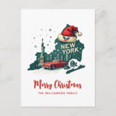 New York State Merry Christmas Retro gepersonalise Briefkaart (Voorkant)