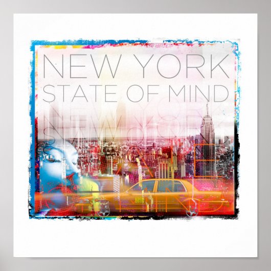 New York STate of Mind Poster 12 x 12 inch (Voorkant)