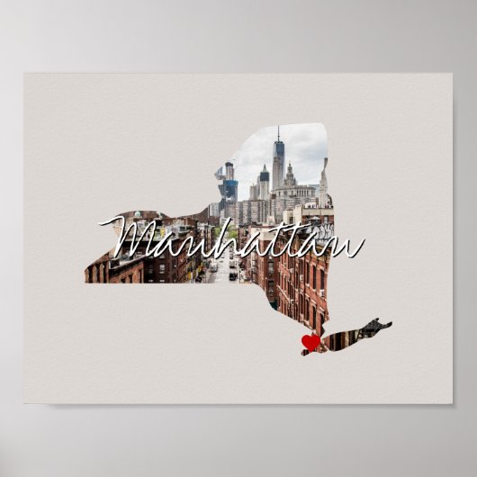 New York State Photo insert and town name Poster (Voorkant)