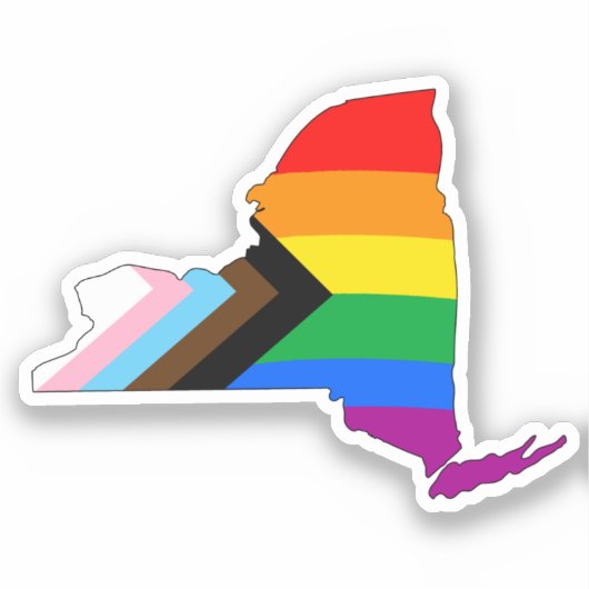 New York State Pride LGBTQ Progress Pride Sticker (Voorkant)