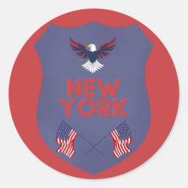 New York State Pride Patriottisch Schild Vinyl Ronde Sticker