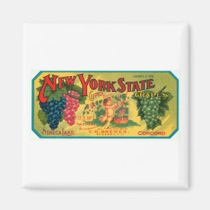 New York State Seneca Lake Grapes Crate La Magneet