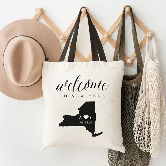 New York State Silhouette Wedding Welkom Tas