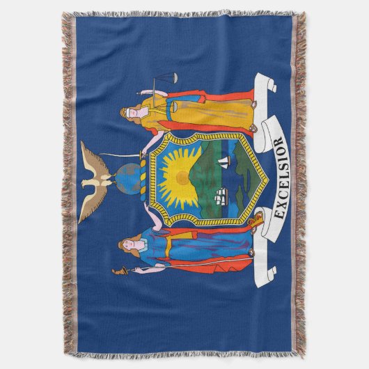 New York State Vlag Print Patriottisch Deken (Voorkant Verticaal)