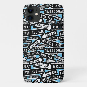 New York Street Names Blauw Patroon iPhone 11 Hoesje