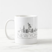 New York Stylized Skyline Koffiemok (Links)