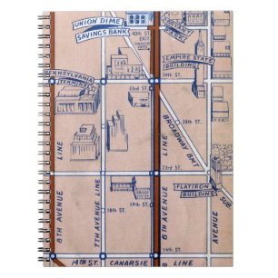 NEW YORK SUBWAY MAP, 1940 2 NOTITIEBOEK