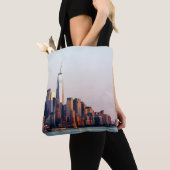 New York Sunset Skyline Uitzicht of World Trade Ce Draagtas (Dichtbij)
