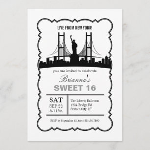 New York Sweet Sixteen Uitnodiging