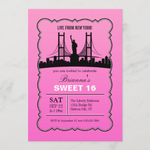 New York Sweet Sixteen Uitnodiging