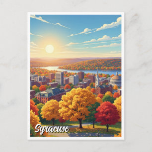 New York Syracuse Reizen Briefkaart