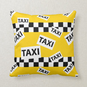 New York Taxi Driver Geel Taxi Cab Patroon Kussen