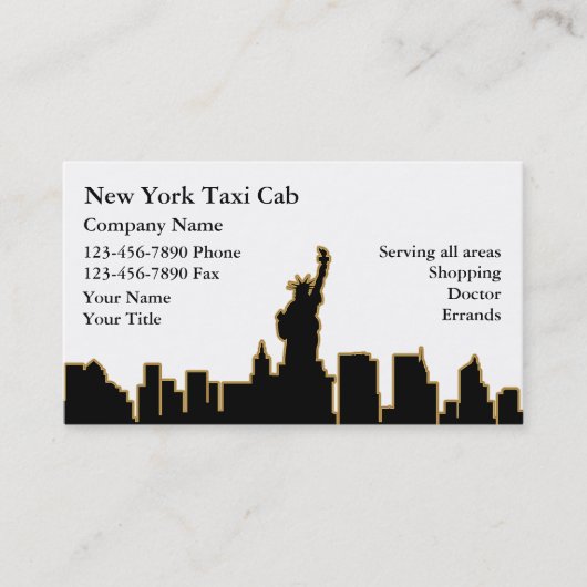 New York Taxi Visitekaartjes (Voorkant)