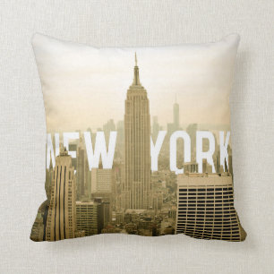 New York (tekst achter het gebouw) Kussen