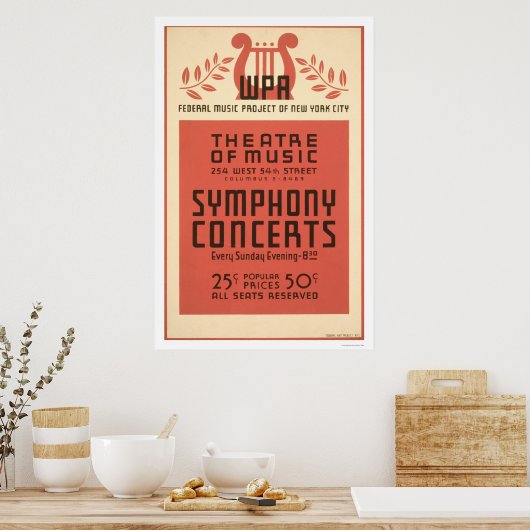New York Theater Music 1940 WPA Poster (Keuken)
