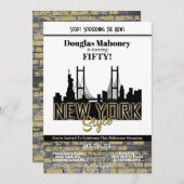 New York Thème Anniversaire Invitation (Devant / Derrière)