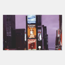 New York Times Square verkeer 's nachts Rechthoekige Sticker
