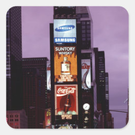 New York Times Square verkeer 's nachts Vierkante Sticker