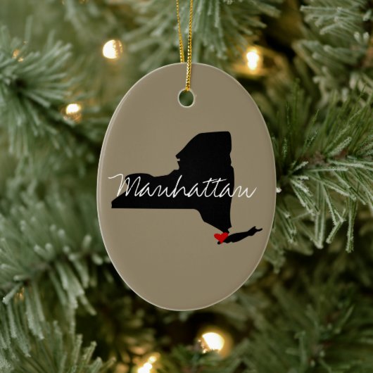 New York Town Keramisch Ornament (Boom)