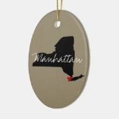 New York Town Keramisch Ornament (Links)