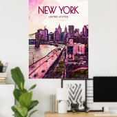 New York Travel Poster (Thuiskantoor)