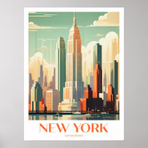 New York Travel Print kunst aan de muur