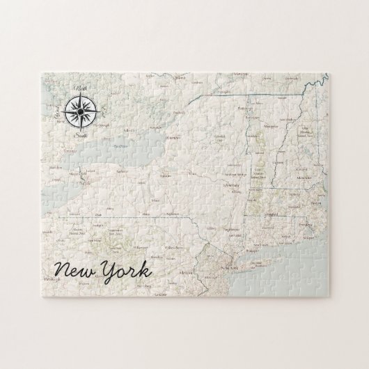 New York Treasure Map Educational Legpuzzel (Horizontaal)