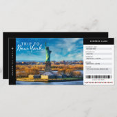 New York Trip Boarding Pass Travel Vacking Ticket (Voorkant / Achterkant)