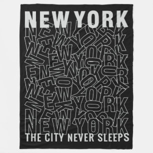 New York Typografie fleece dekens