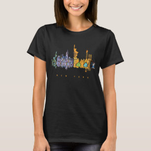 New York USA Silhouette Stedelijke Reis T-shirt