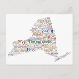 New York USA Slang Word Art Map  Briefkaart