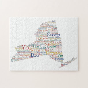 New York USA Slang Word Art Map Legpuzzel