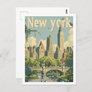 New York USA Vintage Beroemde Reisplaats Briefkaart