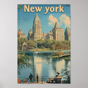 New York USA Vintage Beroemde Reisplaats Poster