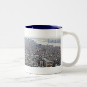 New York van het Empire State Building Tweekleurige Koffiemok