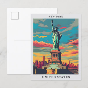 New York Verenigde Staten Elegant Art Vintage Trav Briefkaart