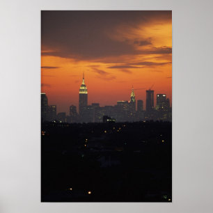 New York, Verenigde Staten. Skyline of uptown Manh Poster