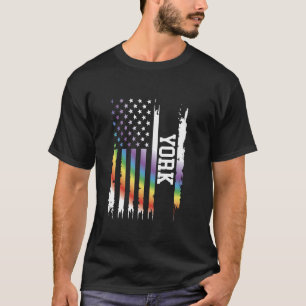 New York Verenigde Staten Verontruste Regenboog Am T-shirt