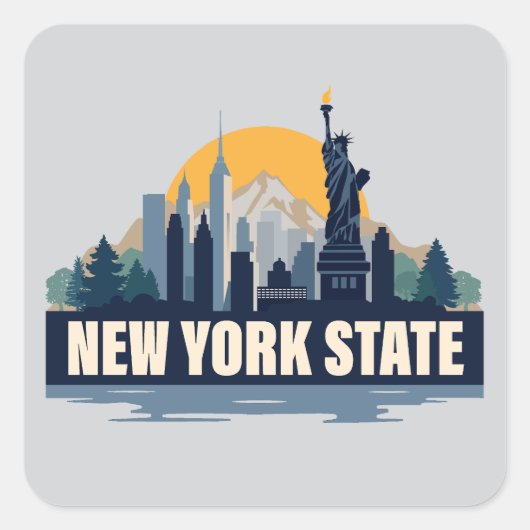New York, Verenigde Staten Vierkante Sticker (Voorkant)