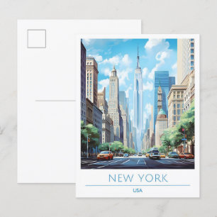 New York Verenigde Staten Vintage Travel Briefkaart