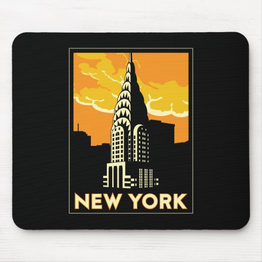 new york verenigde staten vs  retro - reizen muismat (Voorkant)