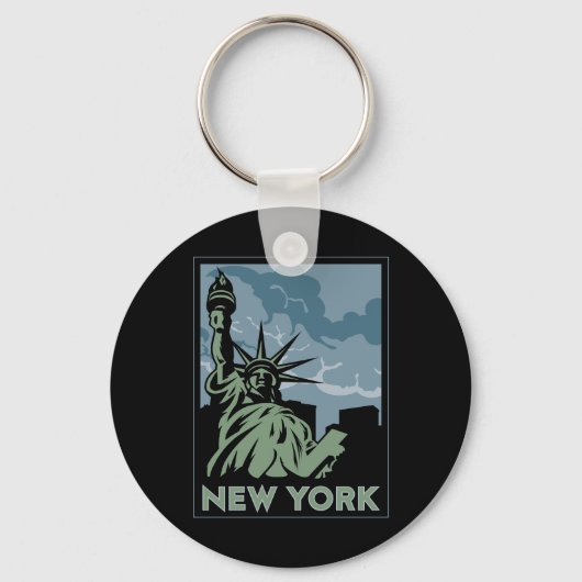 new york verenigde staten vs  retro - reizen sleutelhanger (Voorkant)