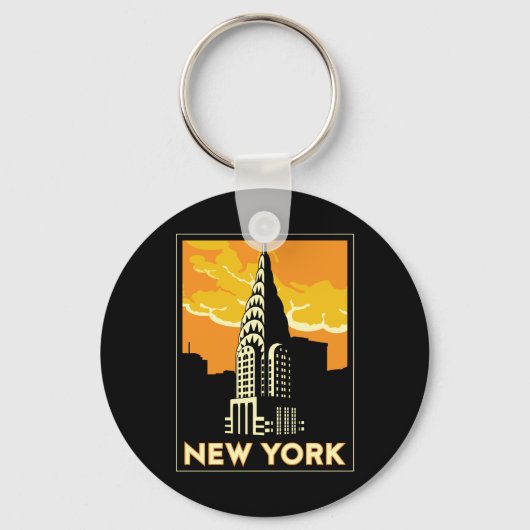 new york verenigde staten vs retro - reizen sleutelhanger (Voorkant)