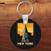 new york verenigde staten vs  retro - reizen sleutelhanger (Voorkant)