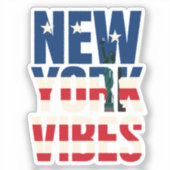  New York vibes USA flag Statue of Liberty sticker (Recto)