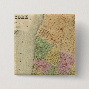 New York Vierkante Button 5,1 Cm
