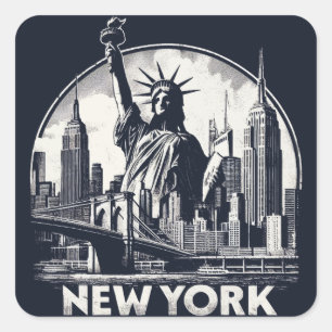 New York Vierkante Sticker