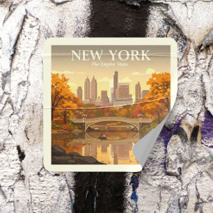 New York Vierkante Sticker
